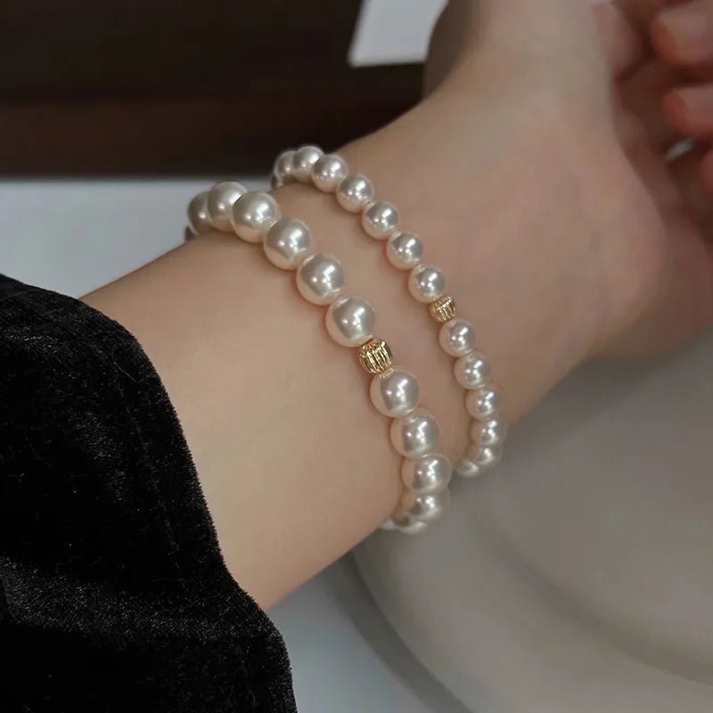 Classic Pearl & Watermelon Bead Bracelet