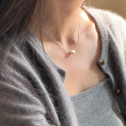 Brushed Heart Necklace