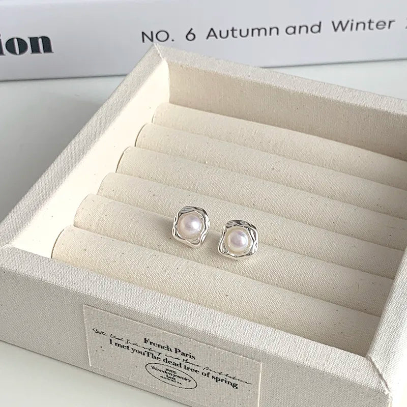 Parisian Puff Pearl Studs