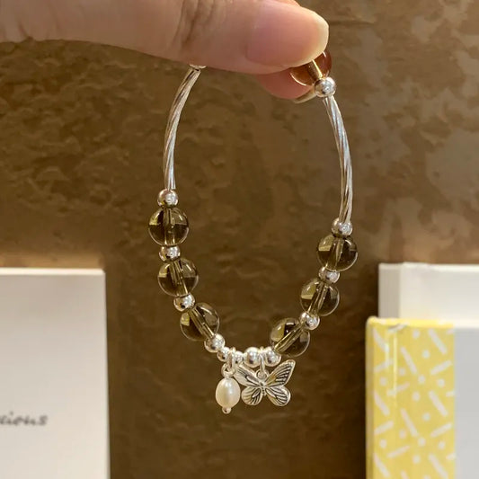 Butterfly Dream Tea Crystal & Pearl Bracelet