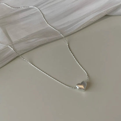 Brushed Heart Necklace